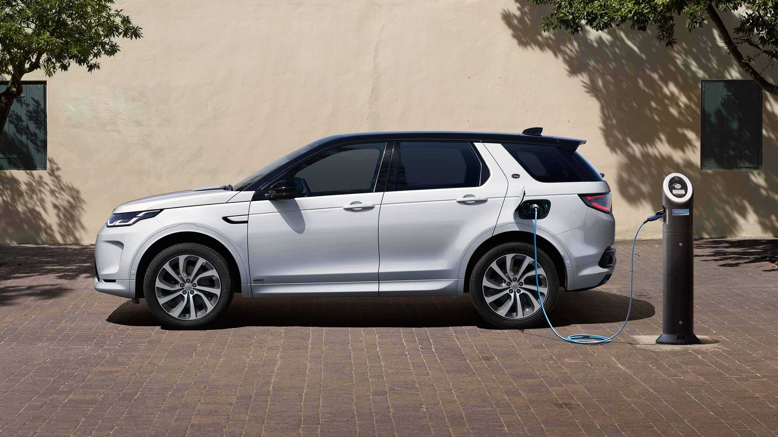 White Discovery Sport Electric Charging