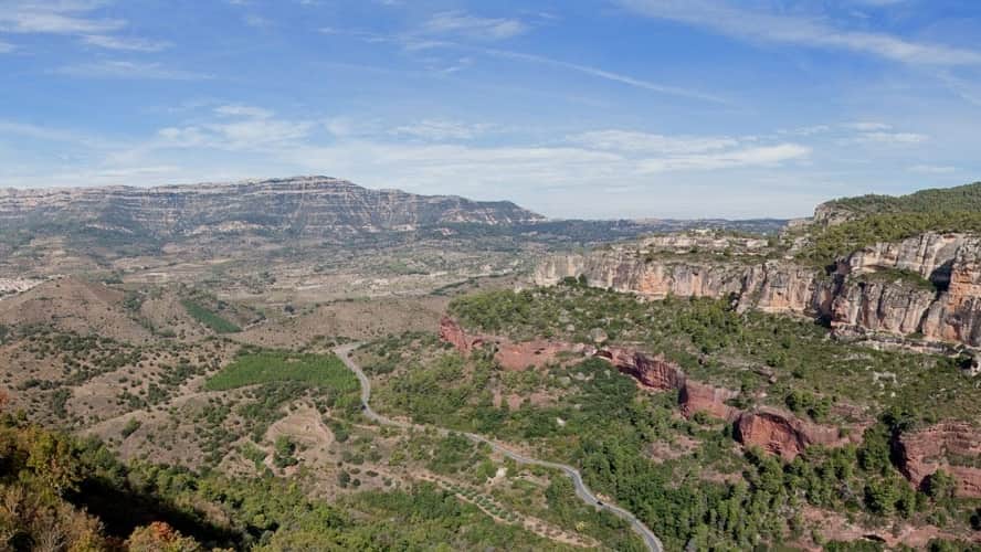 There is mountain in the image