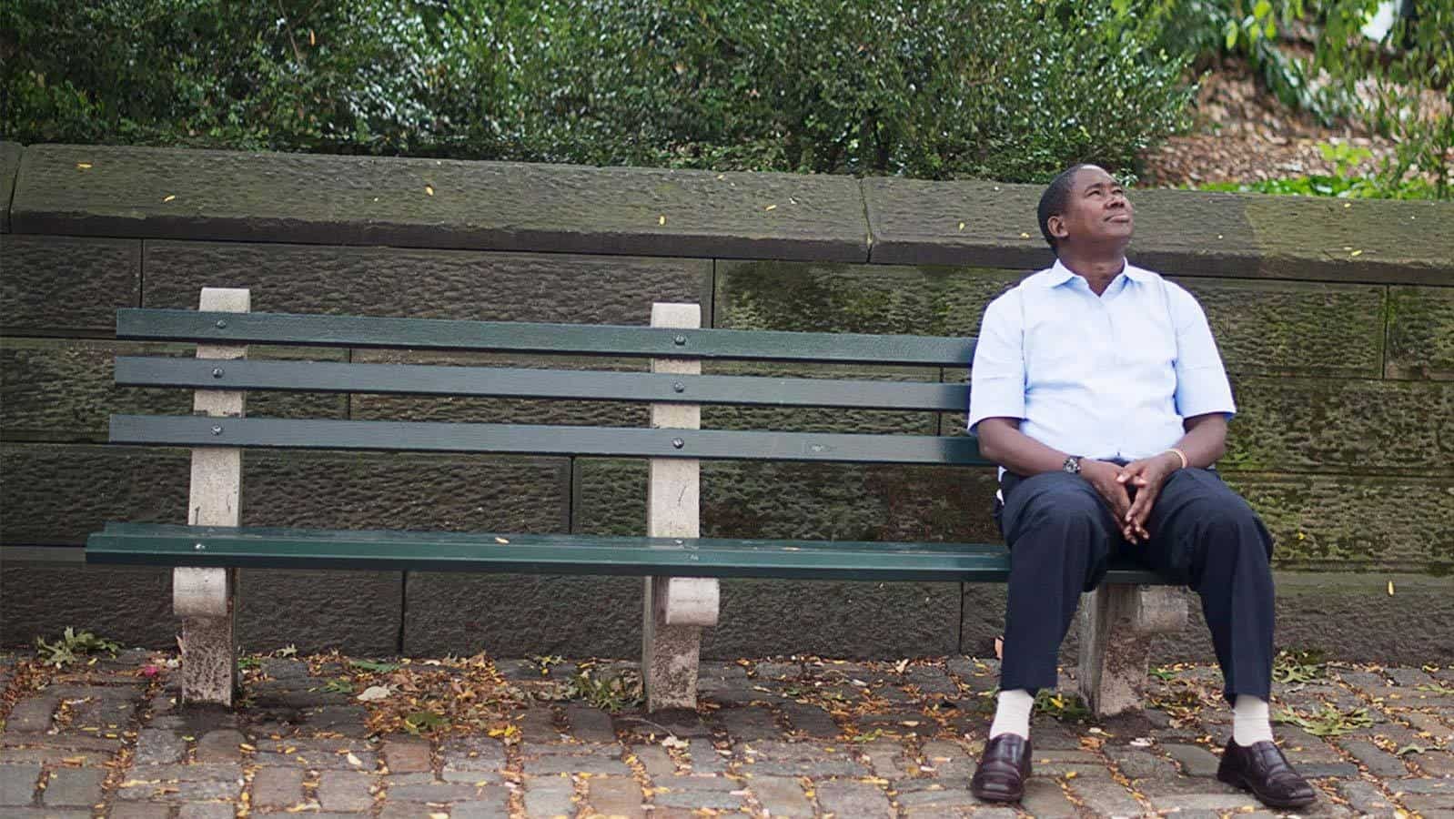 A man sitting on the bench